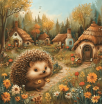 PW046e - Wooden puzzles "Hedgehog Village"