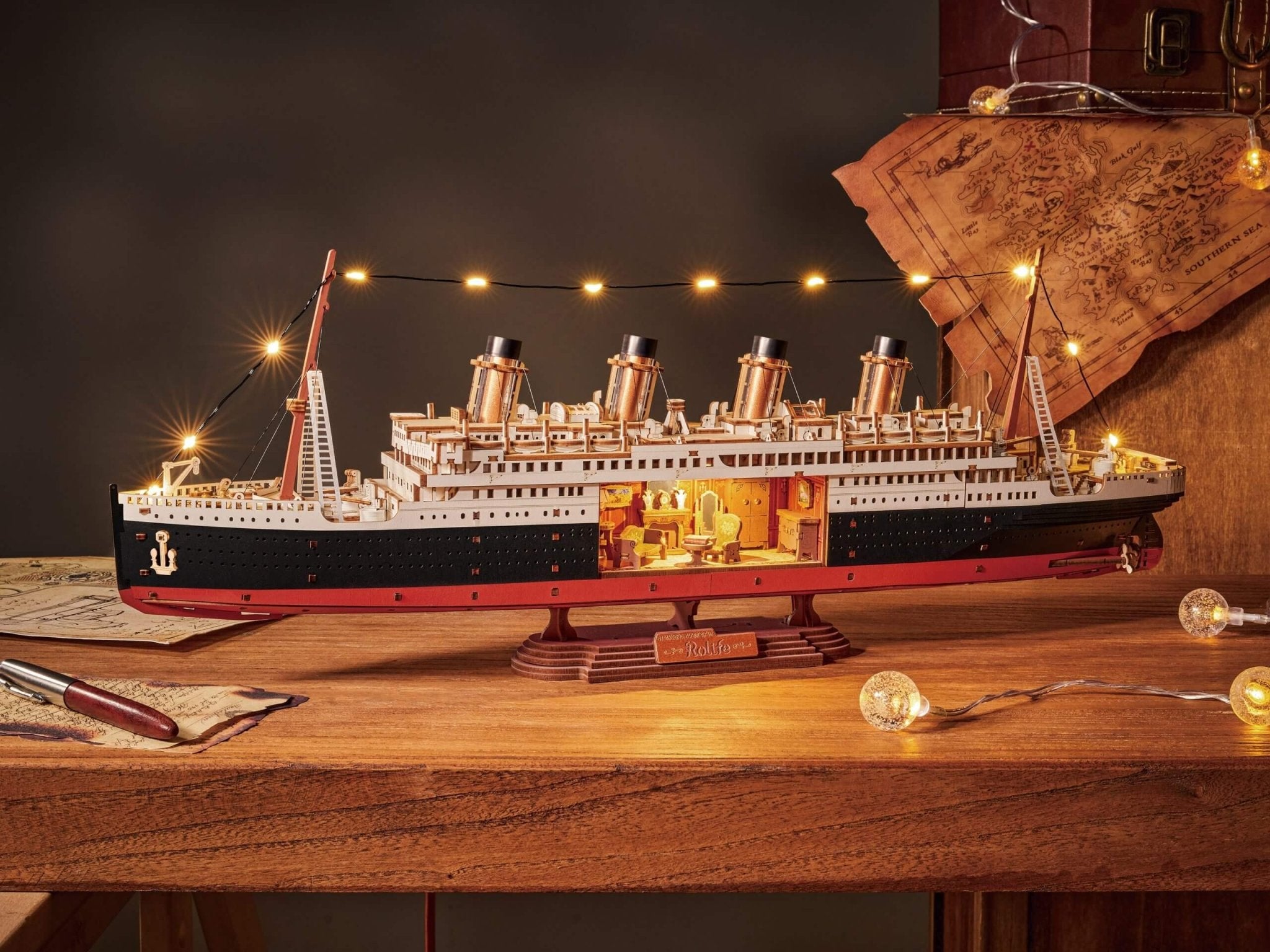 3D Wooden Mechanical Puzzle Kit, 1912 - Eternal Atlantic Voyager (TGL02) – Wooden constructors | Varvikas.Shop