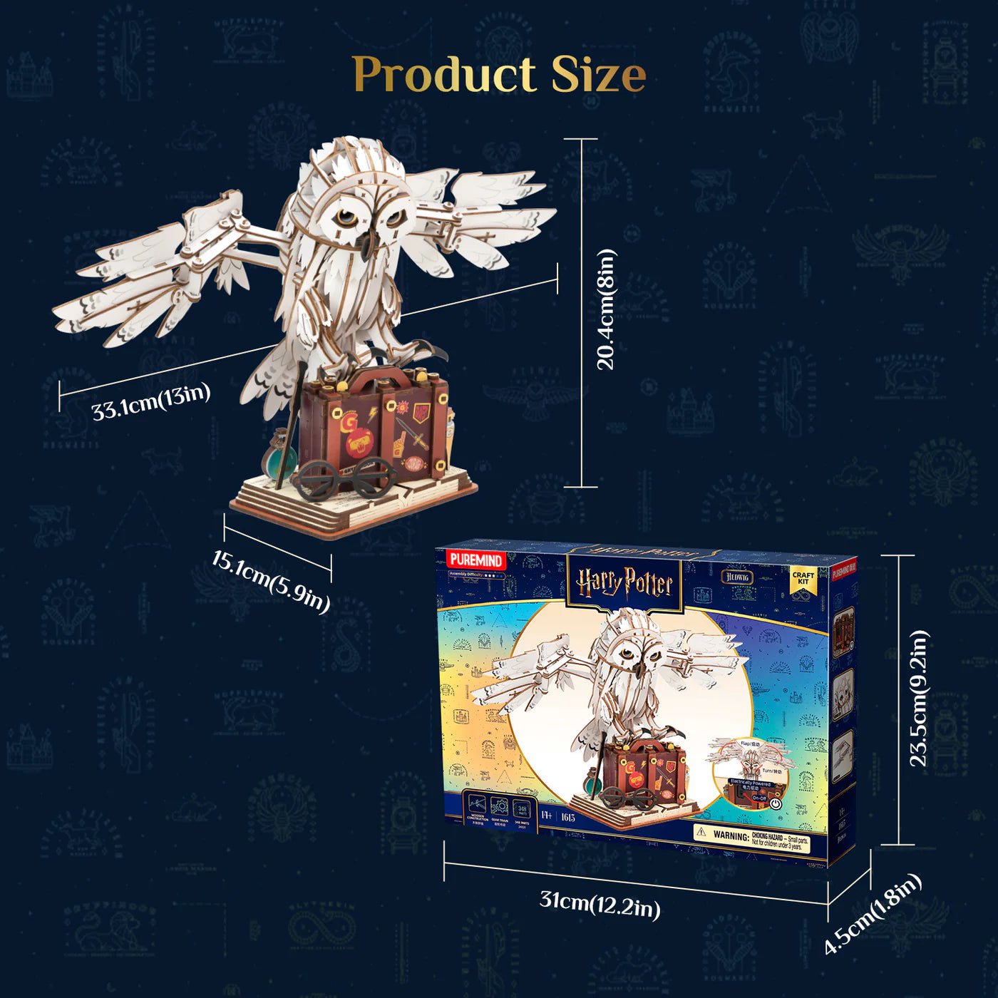 3D Wooden Mechanical Puzzle Kit, Hedwig (1613) – Wooden constructors | Varvikas