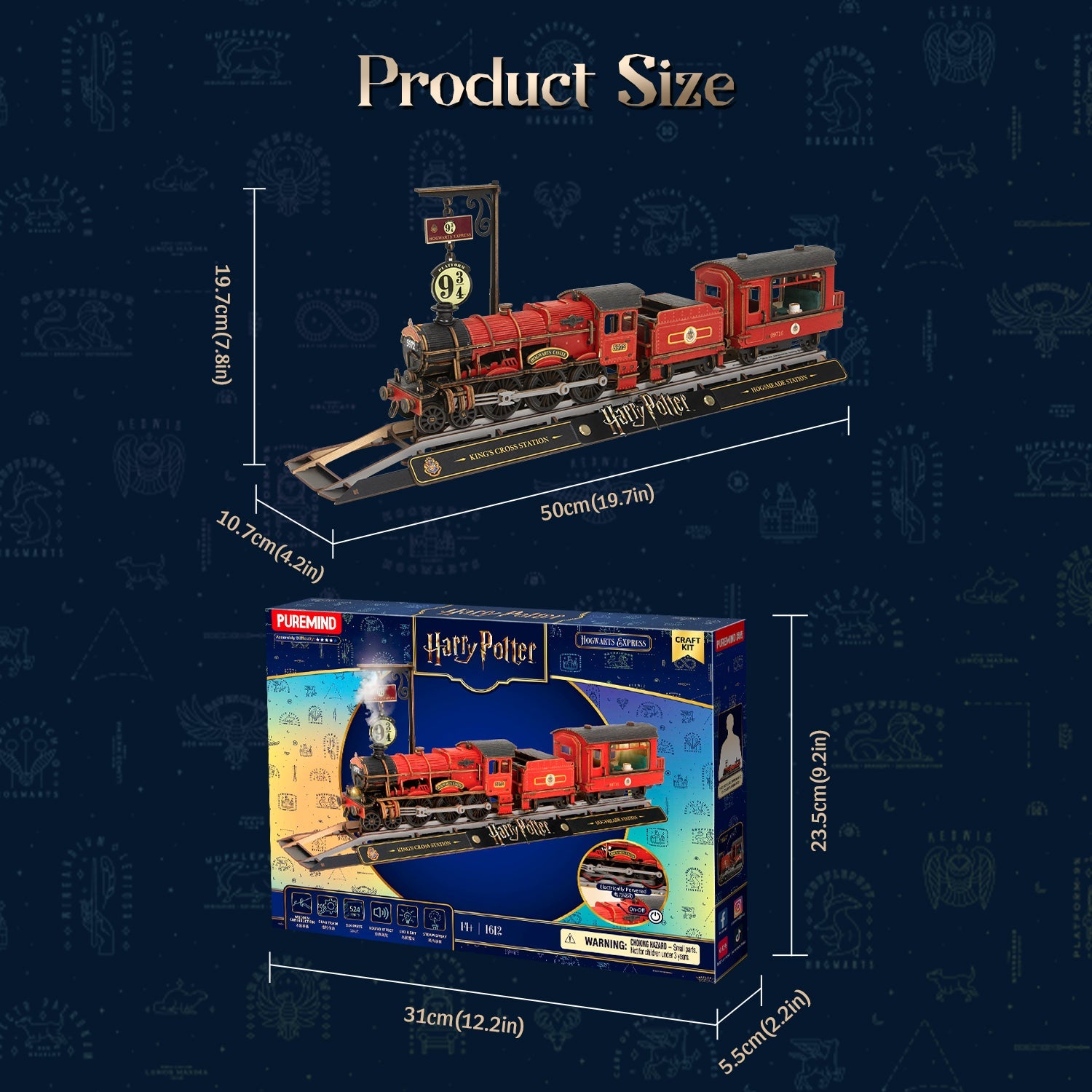 3D Wooden Mechanical Puzzle Kit, Hogwarts Express (1612) – Wooden constructors | Varvikas
