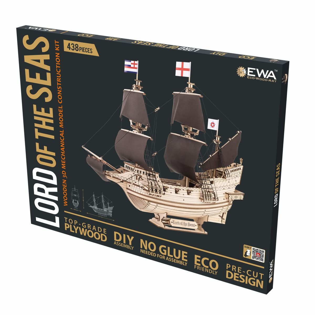 3D Wooden Mechanical Puzzle Kit, Lord of the Seas (BEW017e) – Wooden constructors | Varvikas.Shop