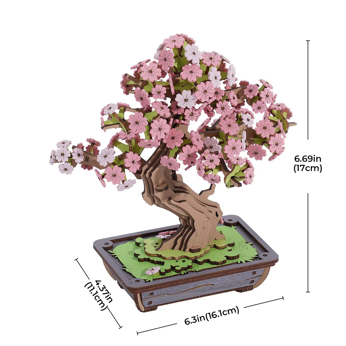 3D Wooden Mechanical Puzzle Kit, Sakura Bonsai (TG415e) – Wooden constructors | Varvikas