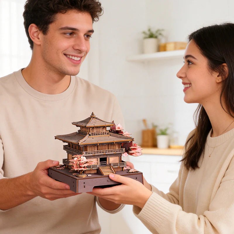 3D Wooden Mechanical Puzzle Kit, Sakura Pavilion (TGA07) – Wooden constructors | Varvikas
