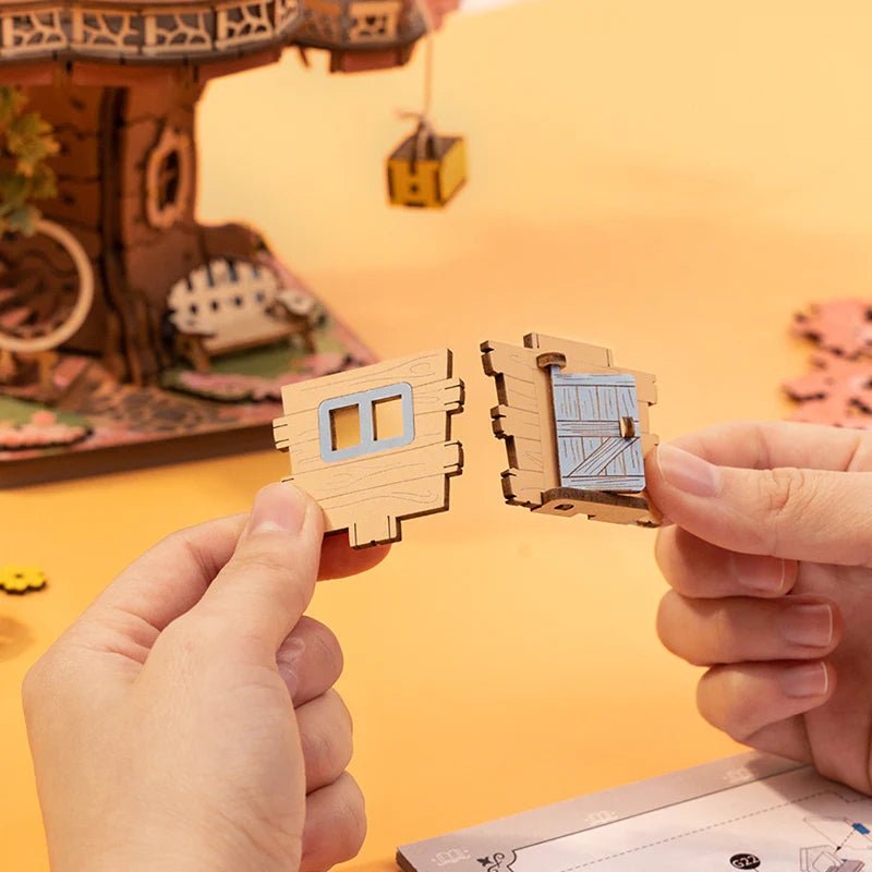 3D Wooden Mechanical Puzzle Kit, Sakura Tree House (TGS04) – Wooden constructors | Varvikas