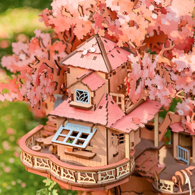3D Wooden Mechanical Puzzle Kit, Sakura Tree House (TGS04) – Wooden constructors | Varvikas