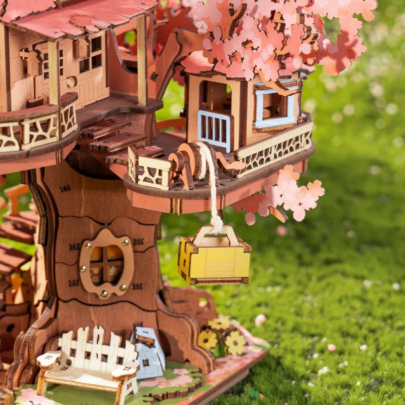 3D Wooden Mechanical Puzzle Kit, Sakura Tree House (TGS04) – Wooden constructors | Varvikas