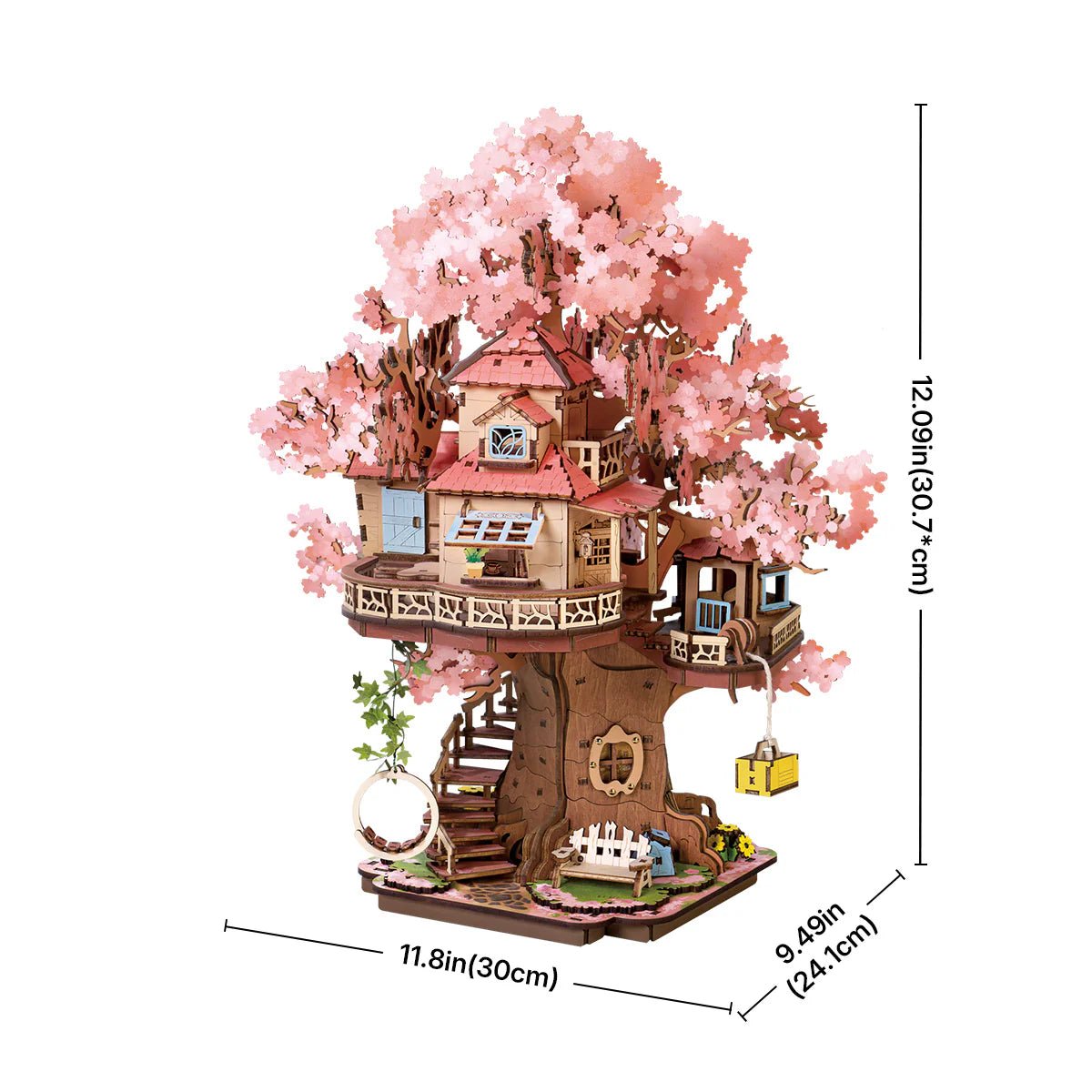 3D Wooden Mechanical Puzzle Kit, Sakura Tree House (TGS04) – Wooden constructors | Varvikas