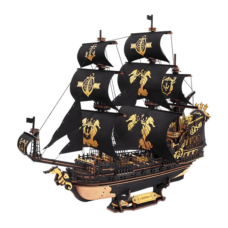 3D Wooden Mechanical Puzzle Kit, The Seahorse Barque (MCB02) – Wooden constructors | Varvikas.Shop