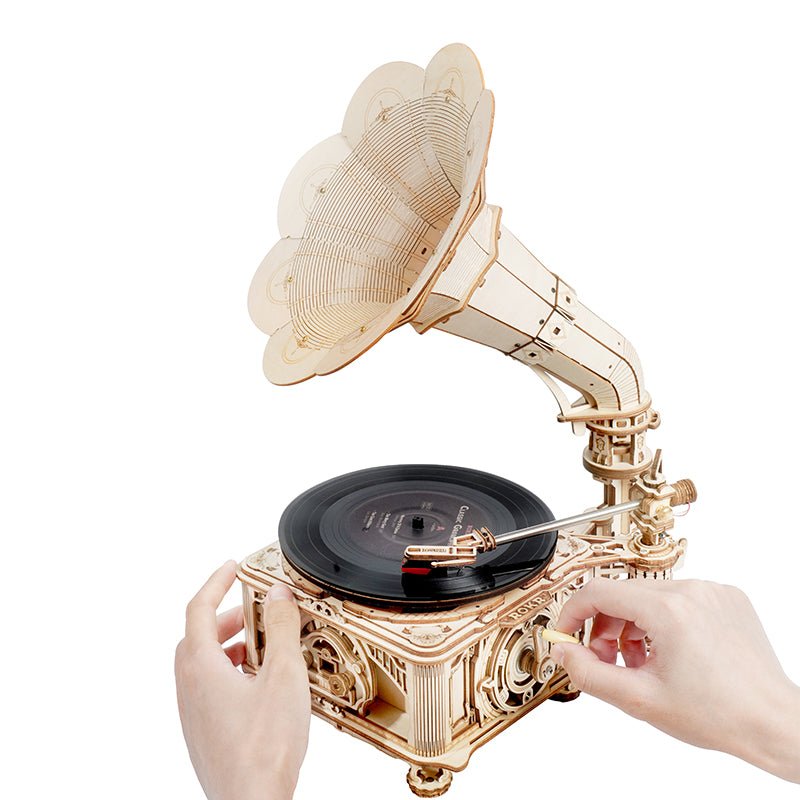 3D Wooden Model Kit | Classical Gramophone (RK010e) – Wooden constructors | Varvikas.Shop
