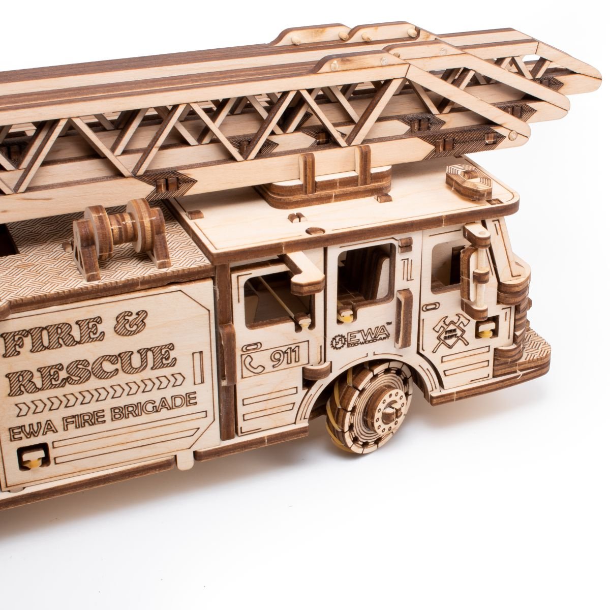 3D Wooden Model Kit | Fire Truck (BEW009e) – Wooden constructors | Varvikas.Shop