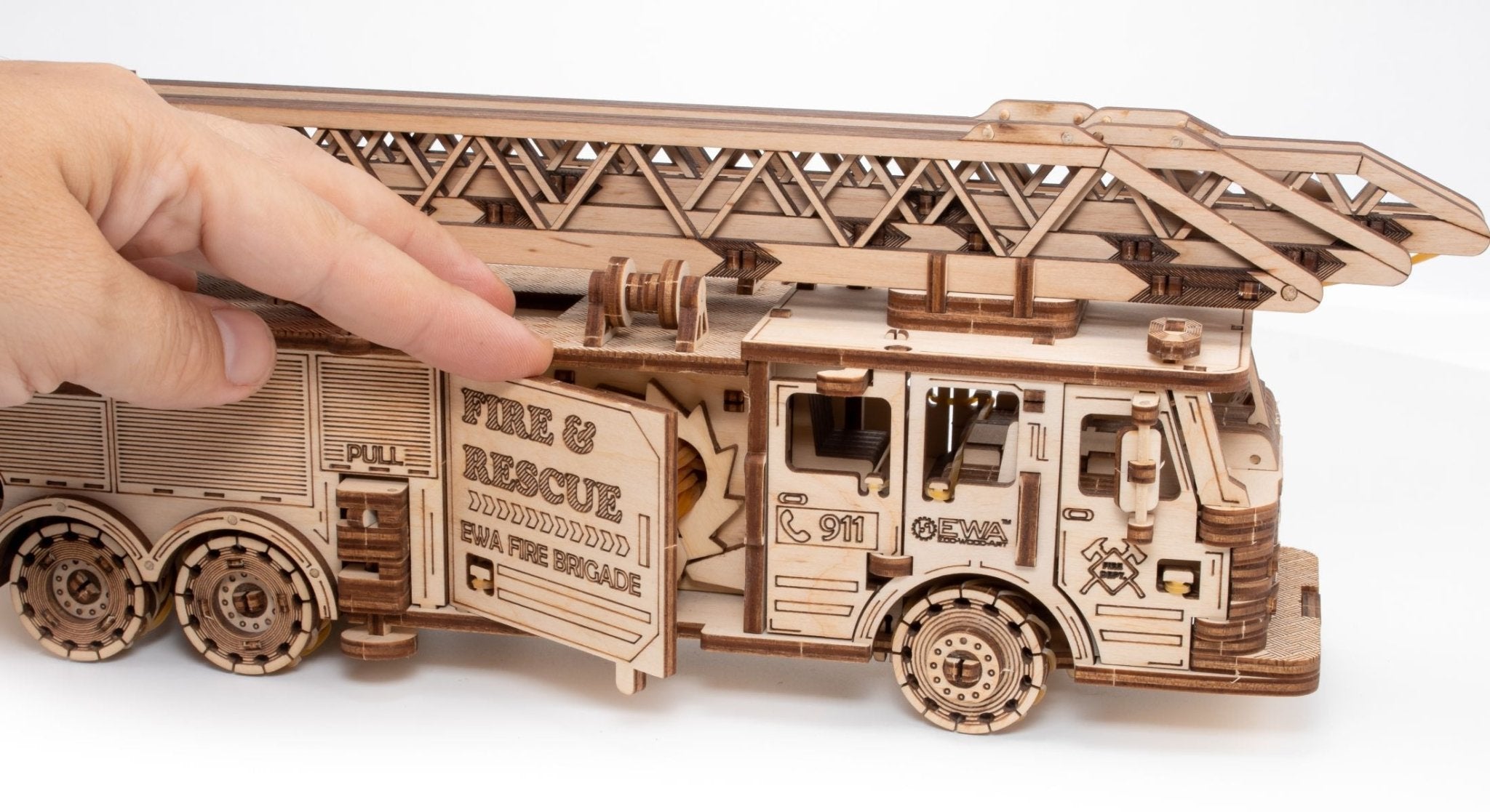 3D Wooden Model Kit | Fire Truck (BEW009e) – Wooden constructors | Varvikas.Shop