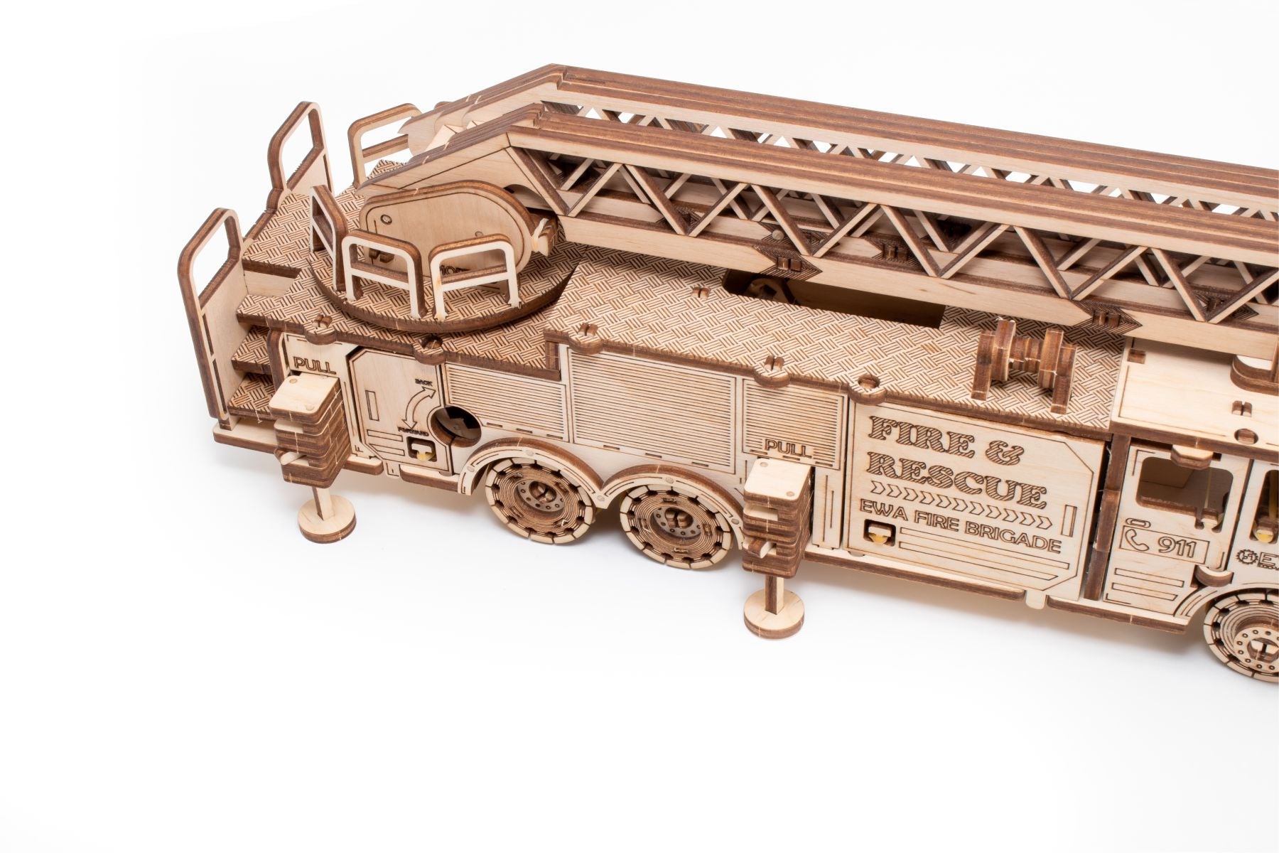 3D Wooden Model Kit | Fire Truck (BEW009e) – Wooden constructors | Varvikas.Shop