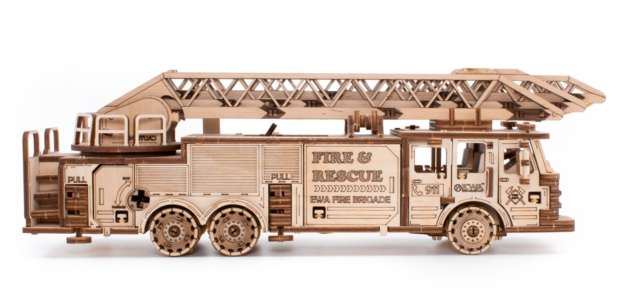 3D Wooden Model Kit | Fire Truck (BEW009e) – Wooden constructors | Varvikas.Shop