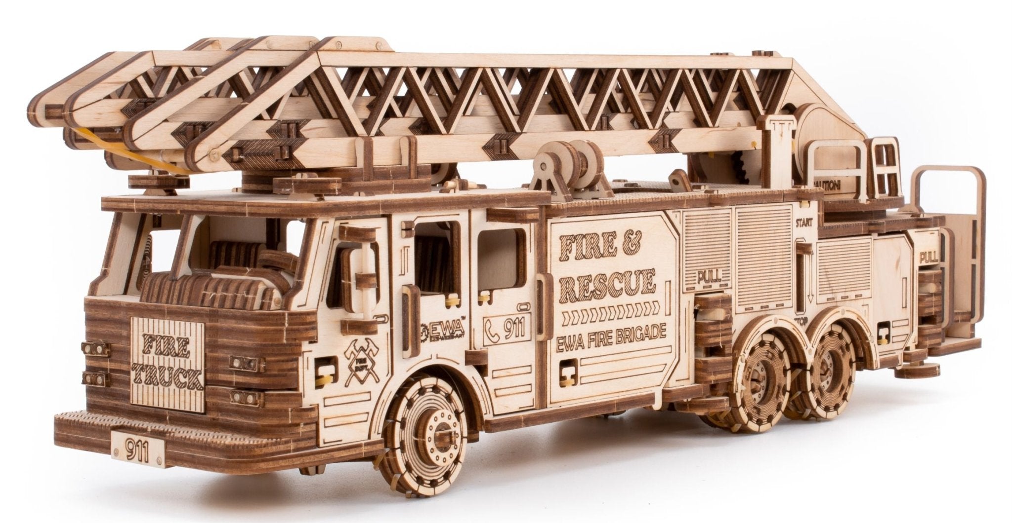 3D Wooden Model Kit | Fire Truck (BEW009e) – Wooden constructors | Varvikas.Shop