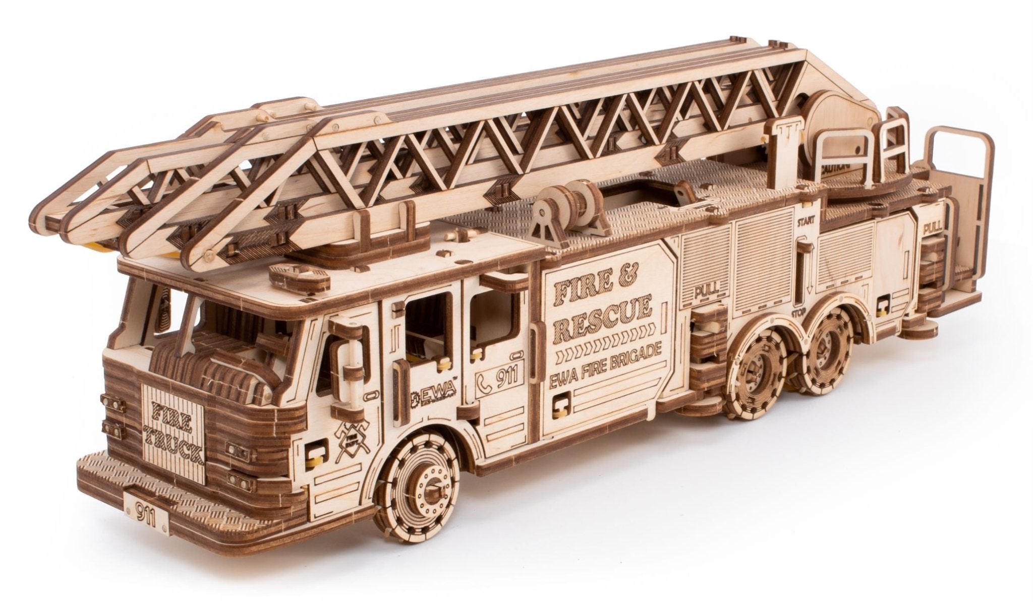3D Wooden Model Kit | Fire Truck (BEW009e) – Wooden constructors | Varvikas.Shop