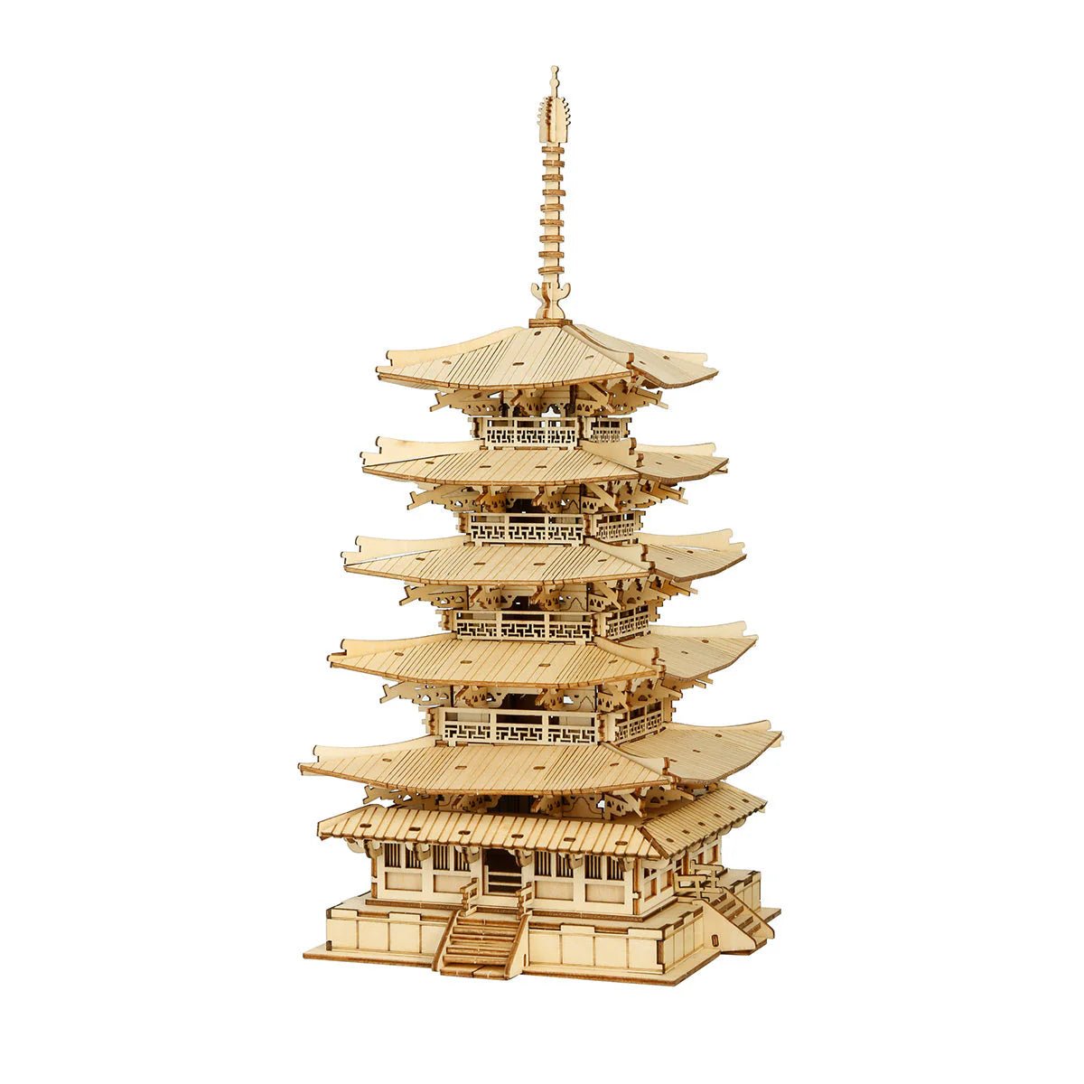 3D Wooden Model Kit | Five - storied Pagoda (RK013e) – Wooden constructors | Varvikas.Shop