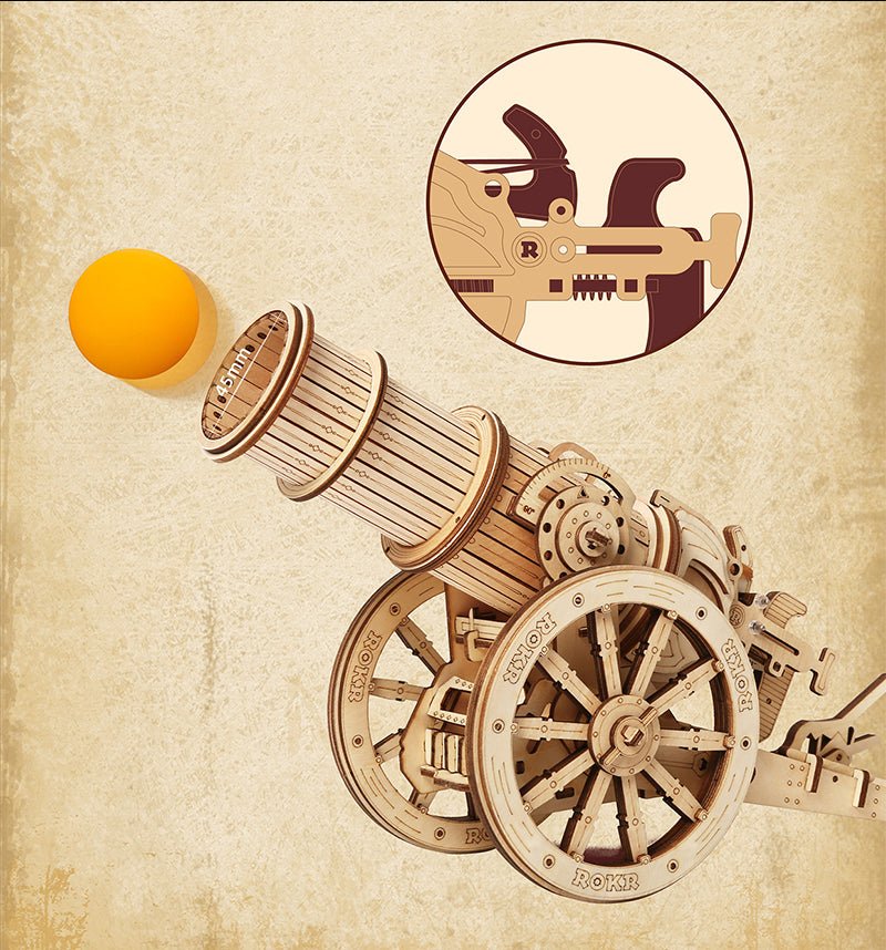 3D Wooden Model Kit | Medieval Wheeled Cannon (RK006e) – Wooden constructors | Varvikas.Shop