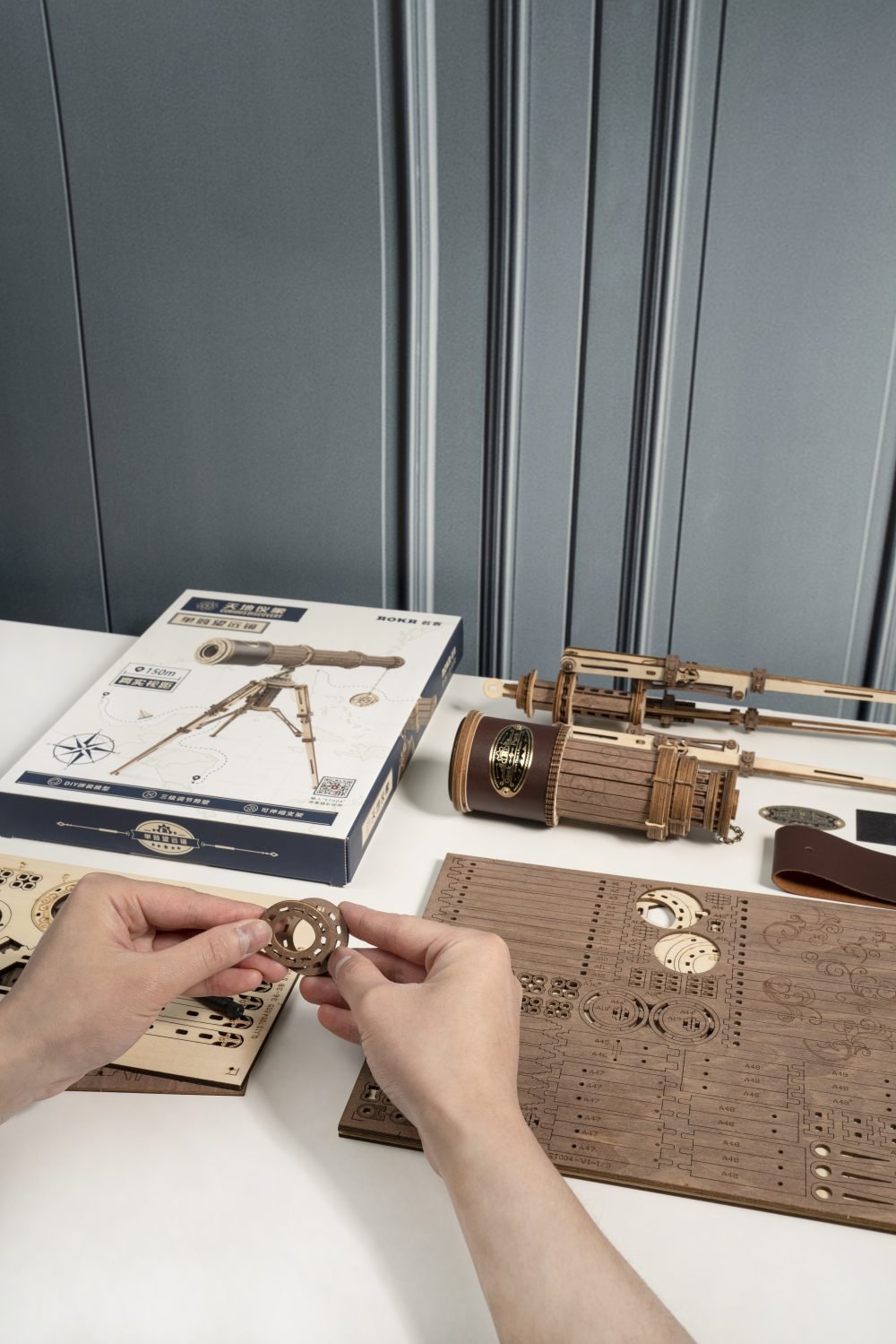 3D Wooden Model Kit | Monocular Telescope (RK011e) – Wooden constructors | Varvikas.Shop