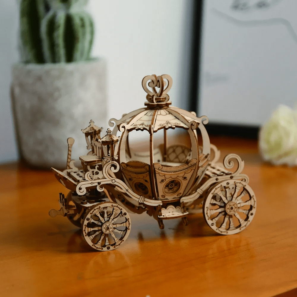 3D Wooden Model Kit | Pumpkin Cart (RA006e) – Wooden constructors | Varvikas.Shop