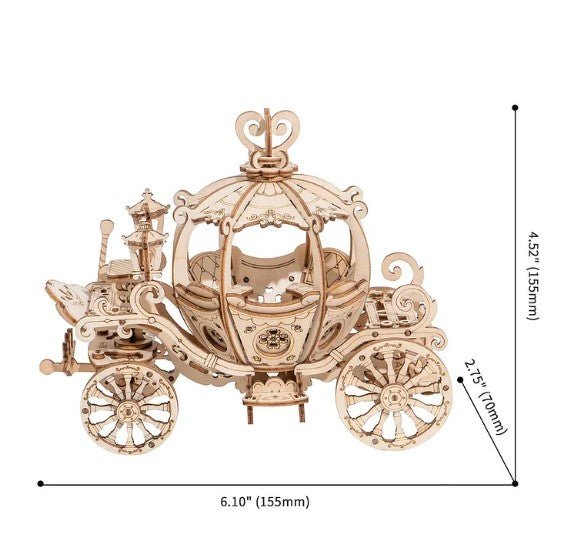3D Wooden Model Kit | Pumpkin Cart (RA006e) – Wooden constructors | Varvikas.Shop