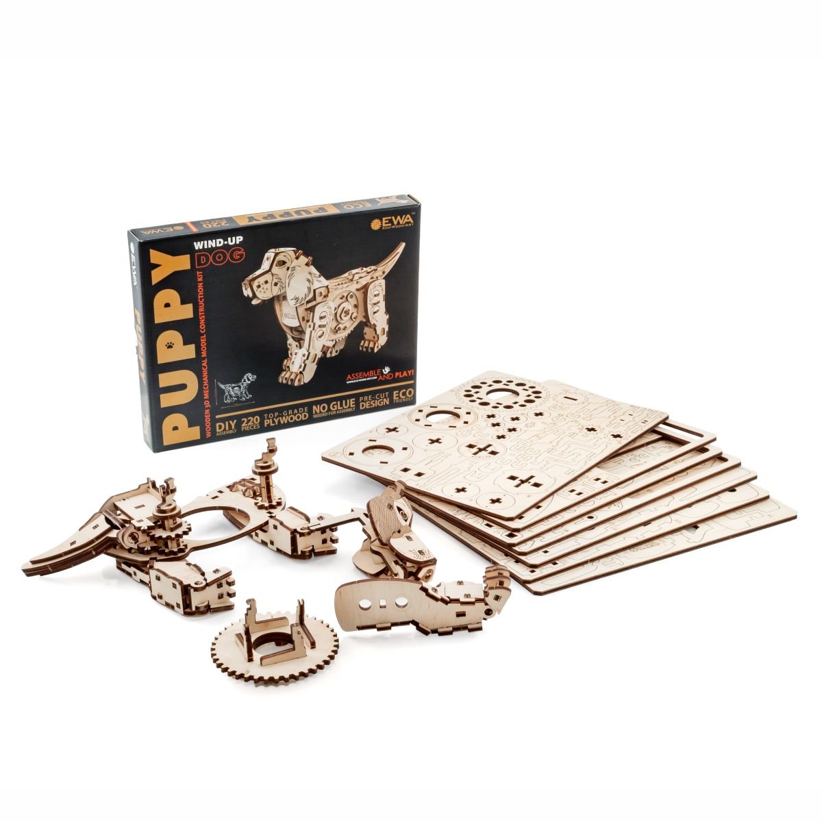 3D Wooden Model Kit | Puppy (BEW002e) – Wooden constructors | Varvikas.Shop
