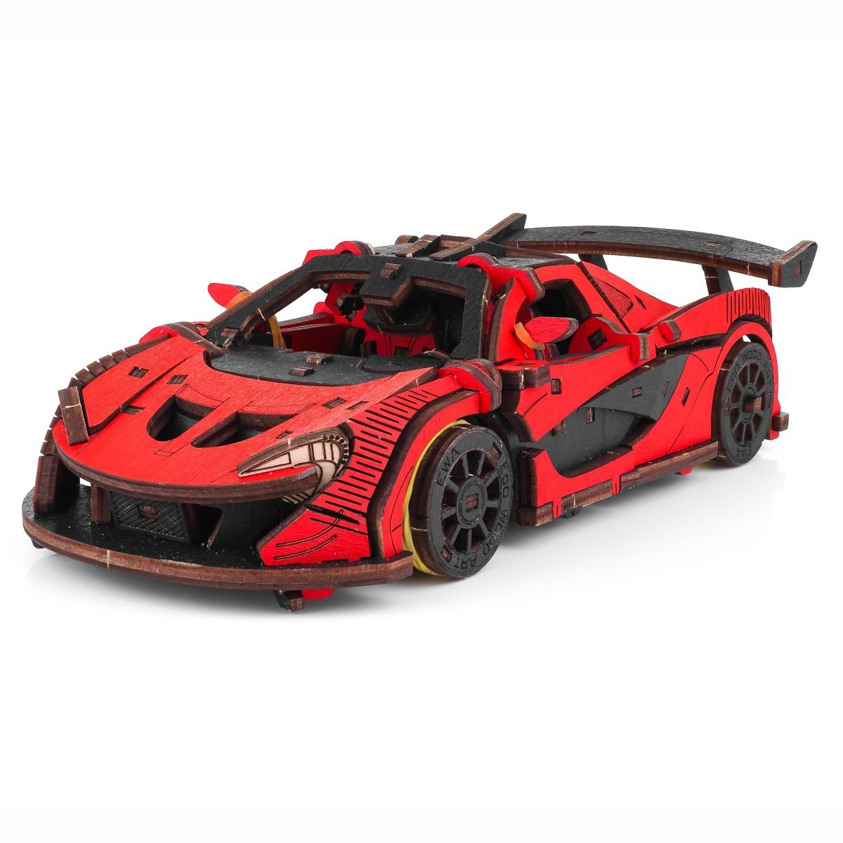 3D Wooden Model Kit | Red Racing Car (BEW007e) – Wooden constructors | Varvikas.Shop