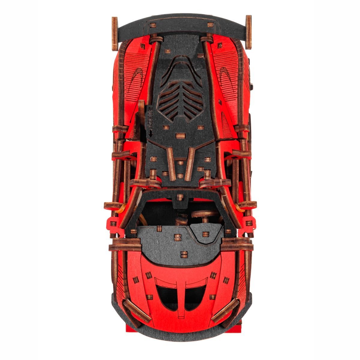 3D Wooden Model Kit | Red Racing Car (BEW007e) – Wooden constructors | Varvikas.Shop