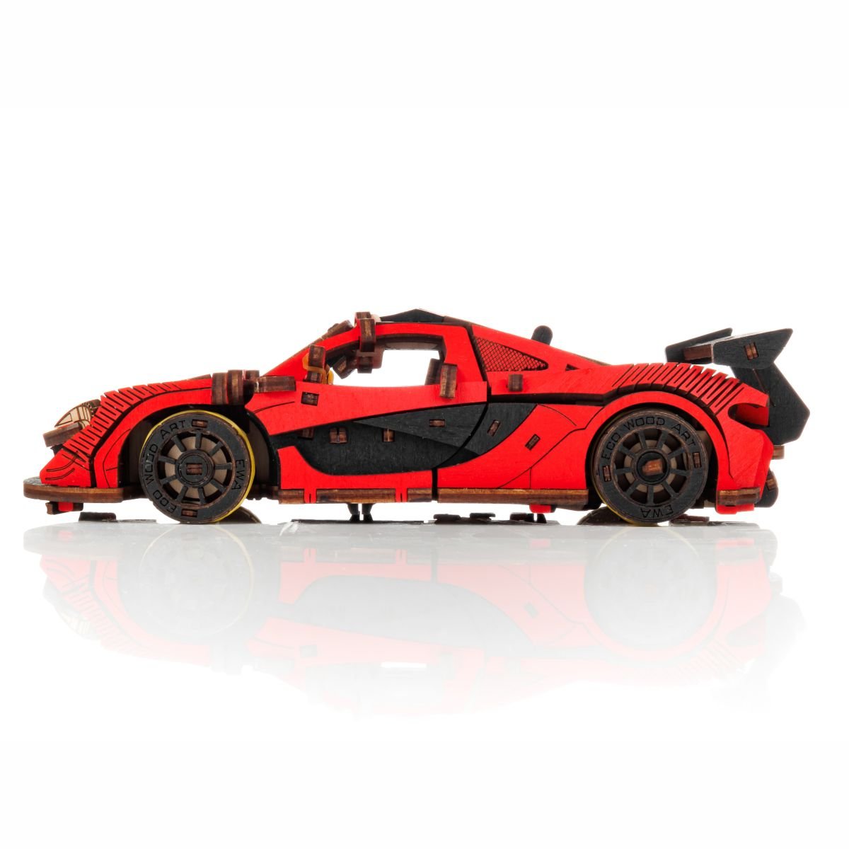 3D Wooden Model Kit | Red Racing Car (BEW007e) – Wooden constructors | Varvikas.Shop