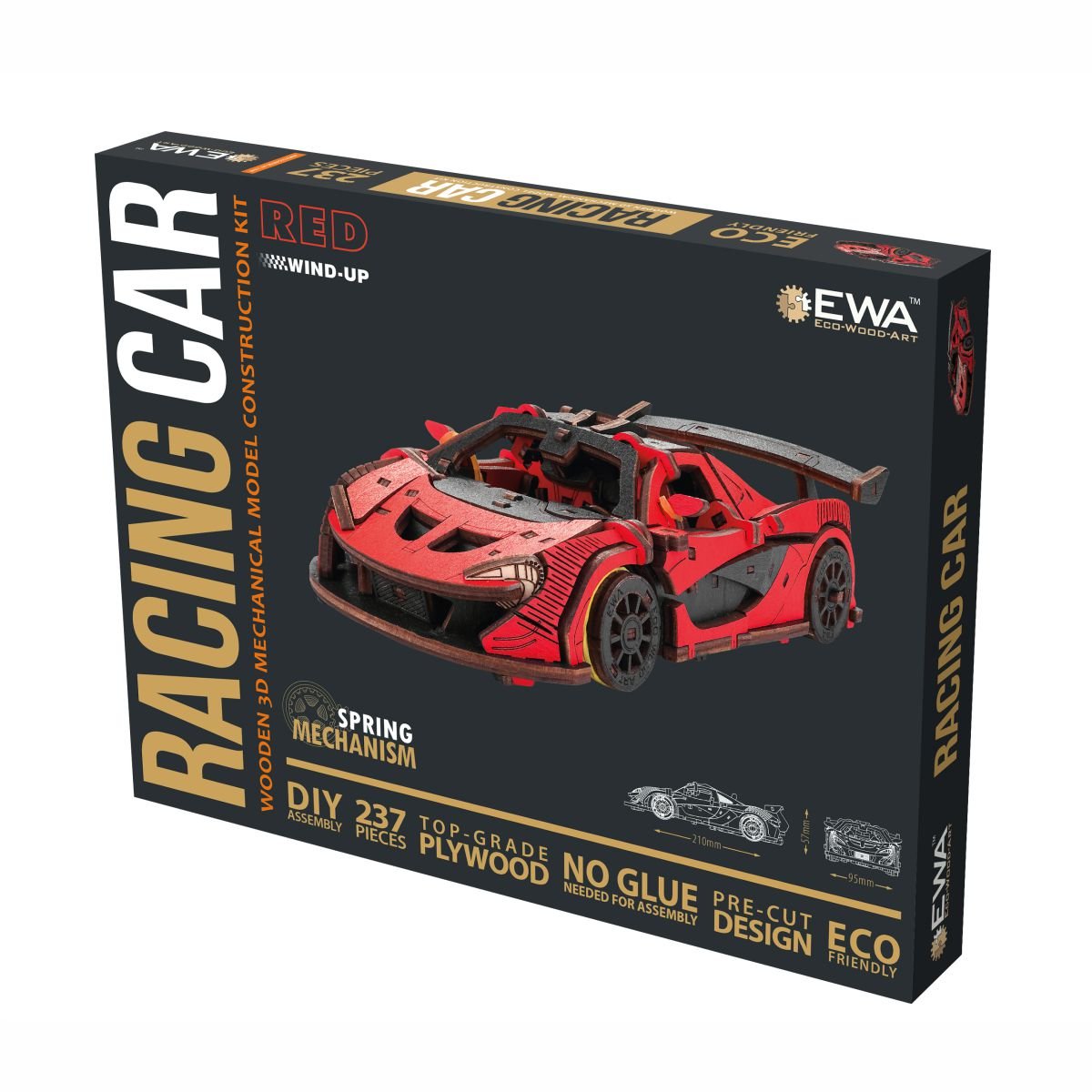 3D Wooden Model Kit | Red Racing Car (BEW007e) – Wooden constructors | Varvikas.Shop