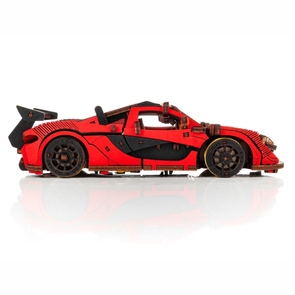 3D Wooden Model Kit | Red Racing Car (BEW007e) – Wooden constructors | Varvikas.Shop