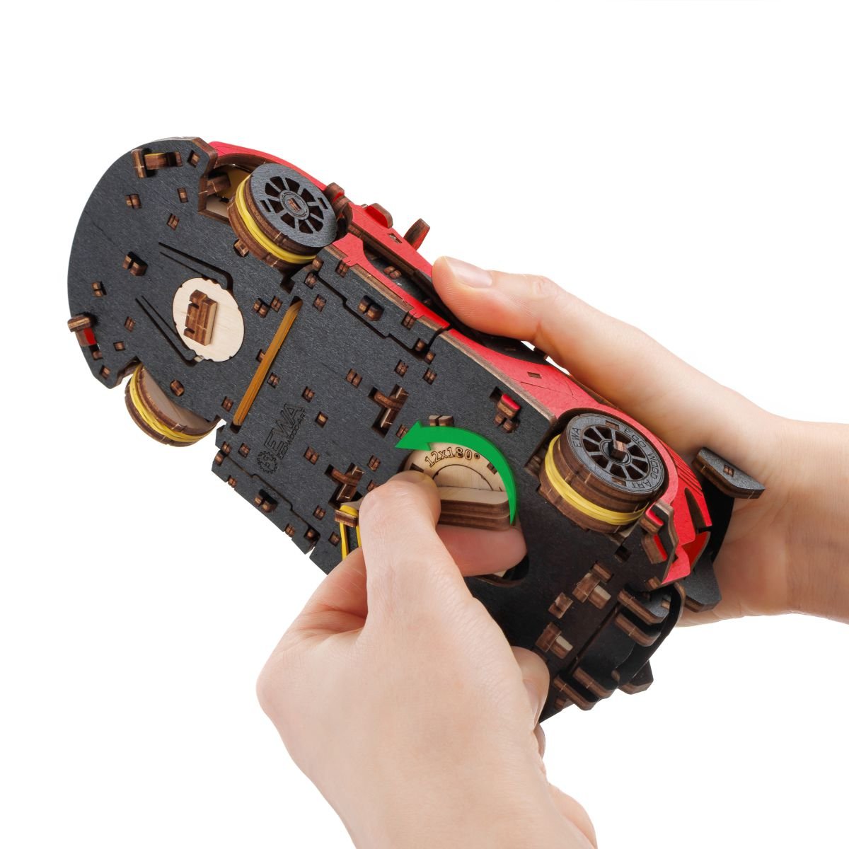3D Wooden Model Kit | Red Racing Car (BEW007e) – Wooden constructors | Varvikas.Shop