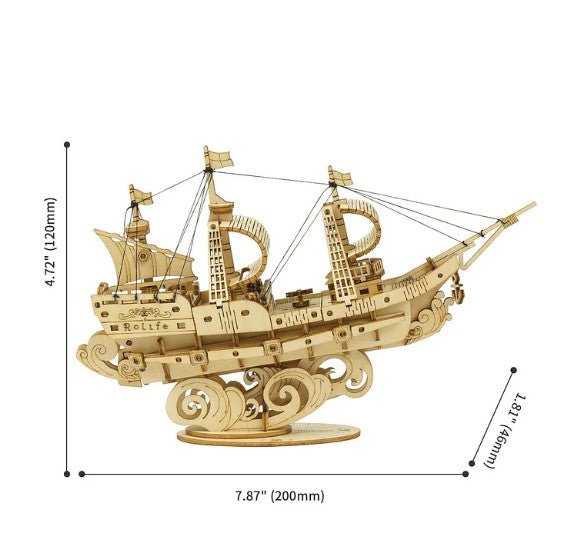 3D Wooden Model Kit | Sailing Ship (RA005e) – Wooden constructors | Varvikas.Shop