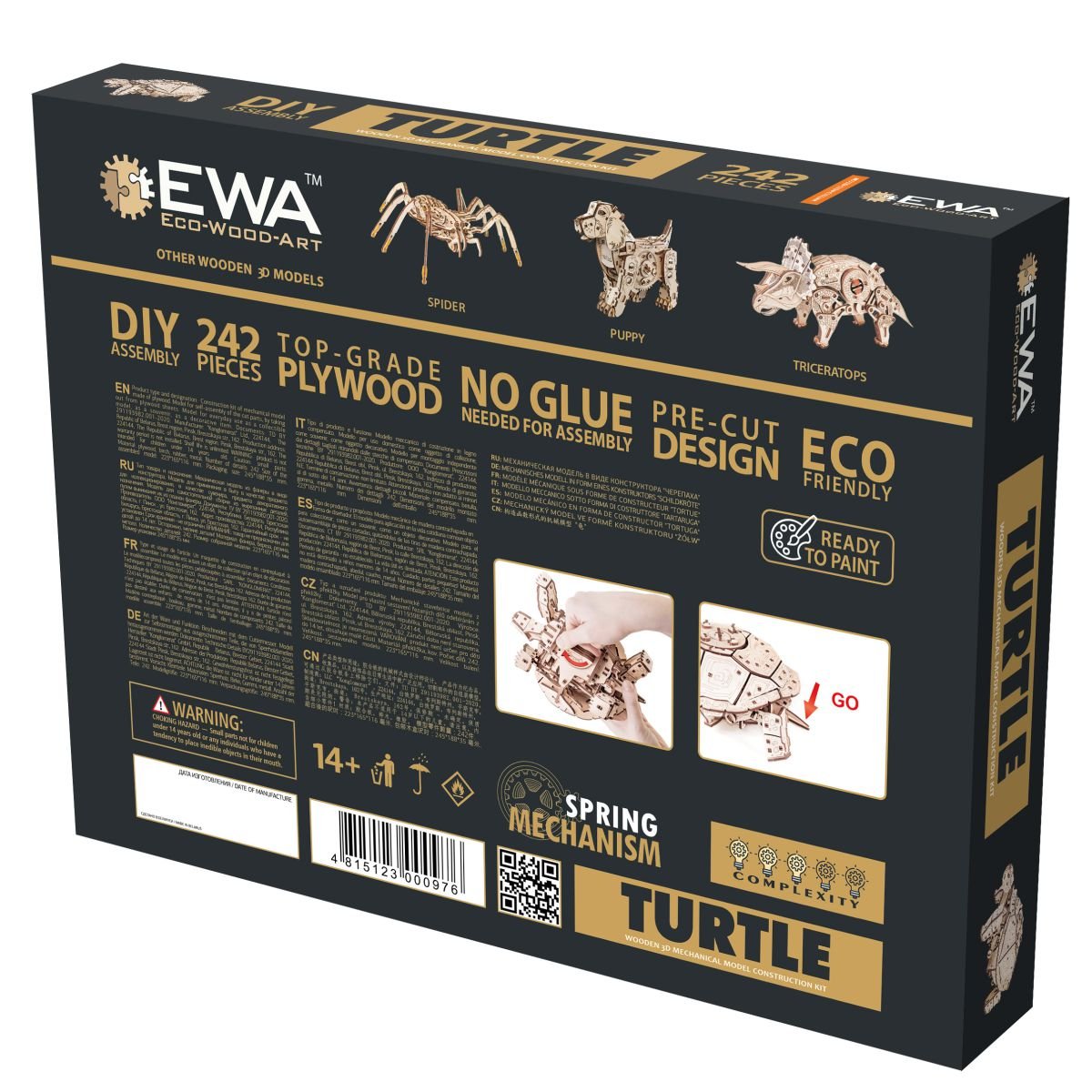 3D Wooden Model Kit | Turtle (BEW008e) – Wooden constructors | Varvikas.Shop