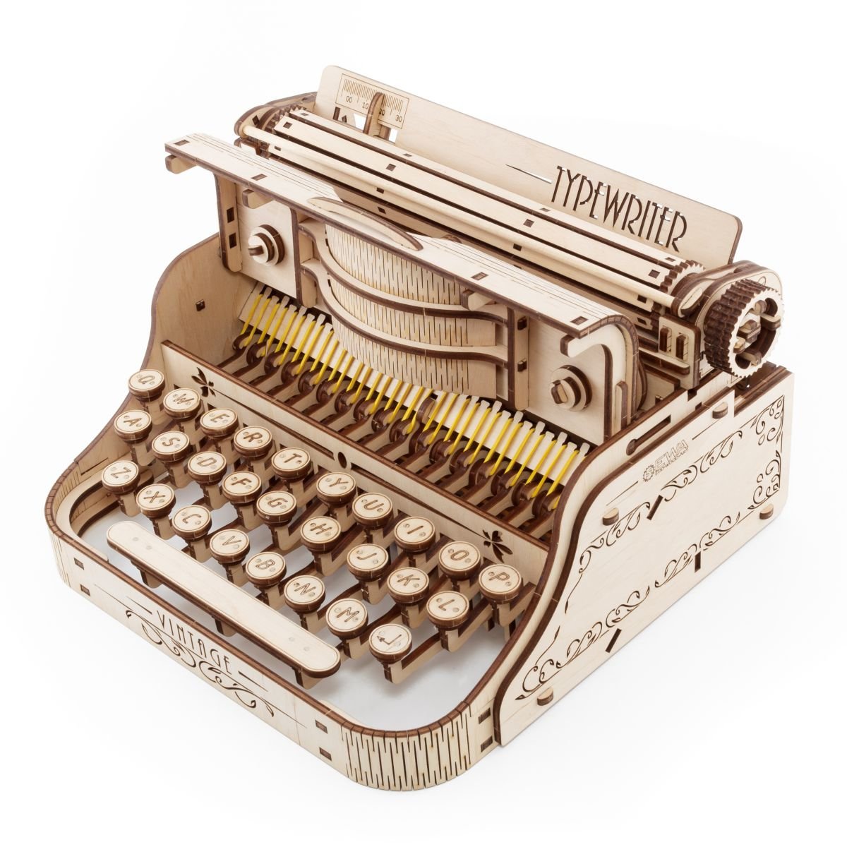 3D Wooden Model Kit | Typewriter (BEW015e) – Wooden constructors | Varvikas.Shop