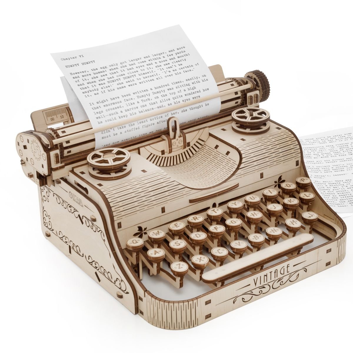 3D Wooden Model Kit | Typewriter (BEW015e) – Wooden constructors | Varvikas.Shop