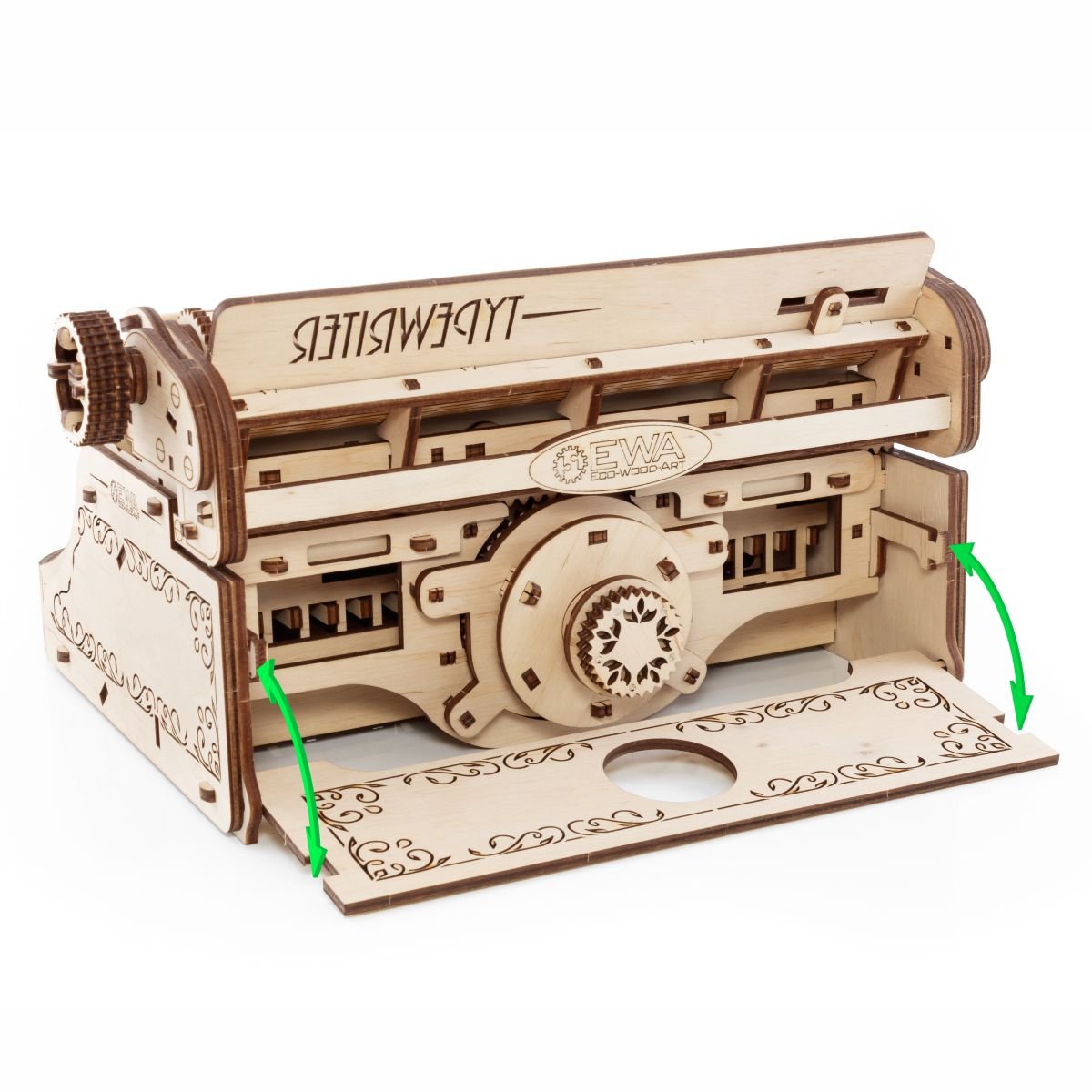 3D Wooden Model Kit | Typewriter (BEW015e) – Wooden constructors | Varvikas.Shop