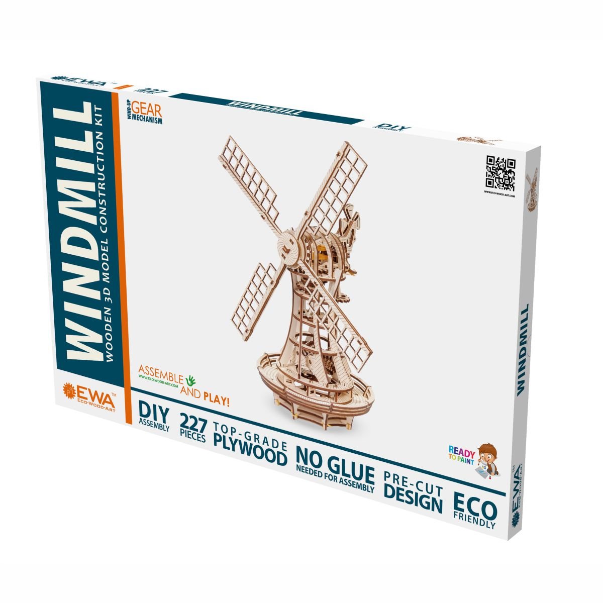3D Wooden Model Kit | Windmill (BEW006e) – Wooden constructors | Varvikas.Shop