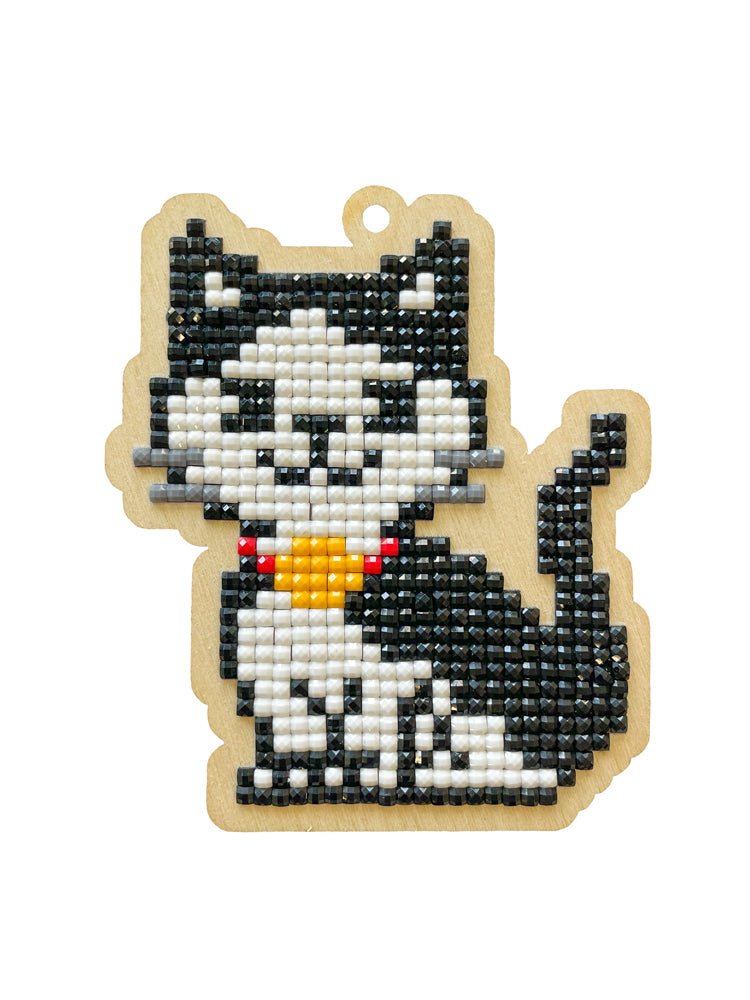 5D Diamond Painting 12.5x12.5 cm | Pendant Cat Oscar | Wooden Base (U0194e) – Diamond painting | Varvikas.Shop