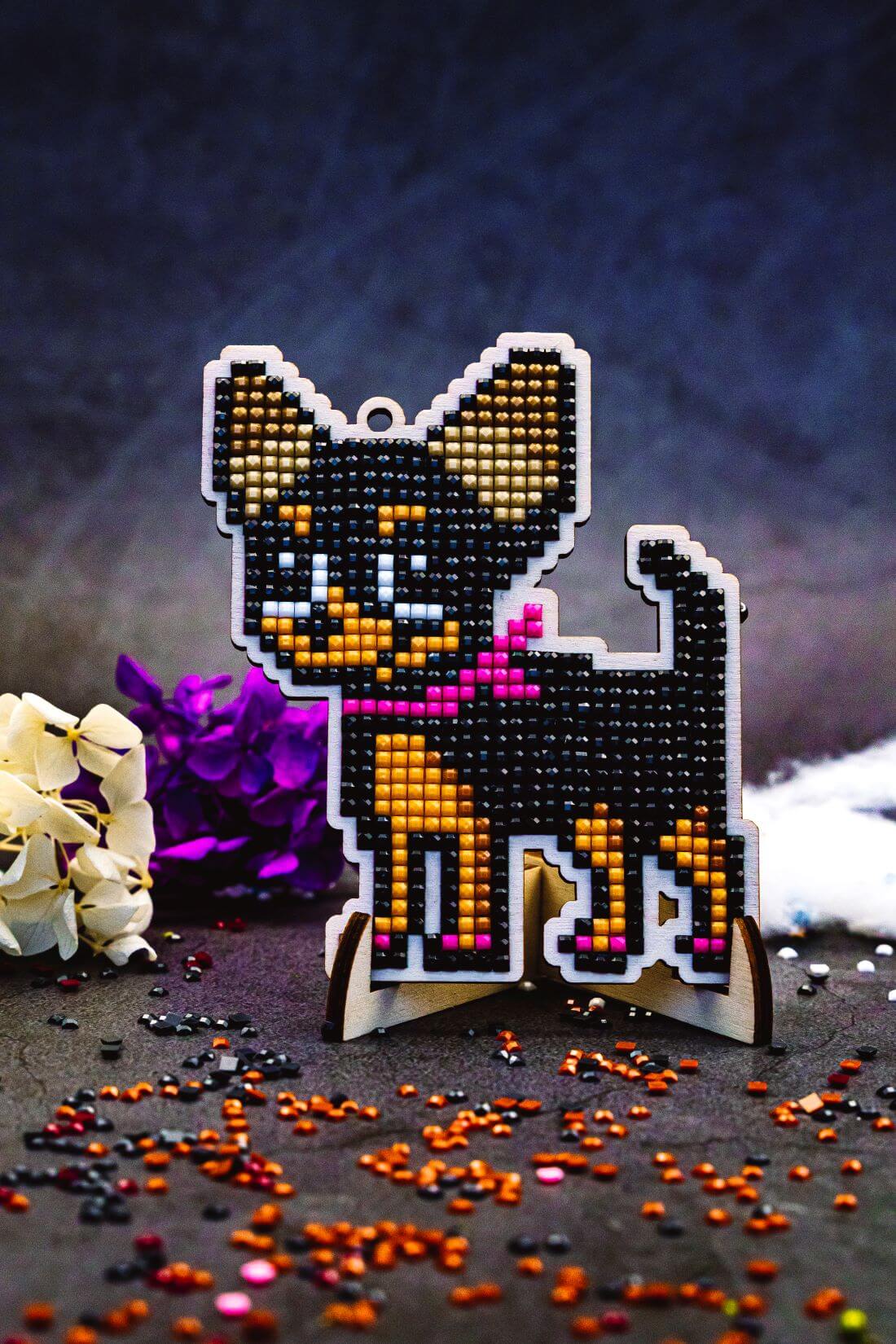 5D Diamond Painting 12.5x12.5 cm | Pendant Chihuahua Fashionista | Wooden Base (U10e) – Diamond painting | Varvikas.Shop