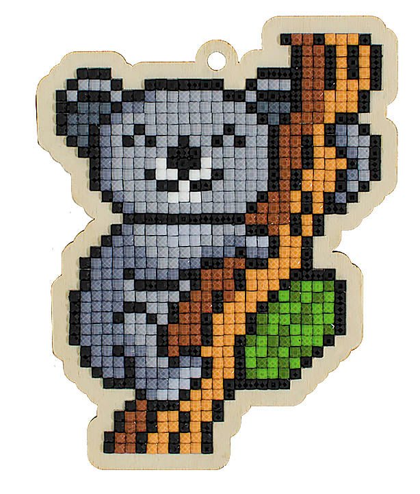 5D Diamond Painting 12.5x12.5 cm | Pendant Coala on a branch | Wooden Base (U0401e) – Diamond painting | Varvikas.Shop