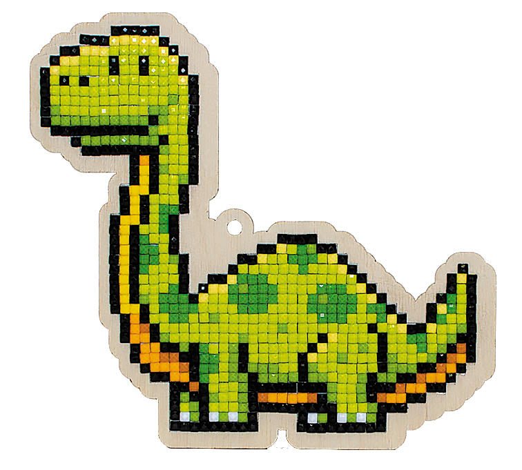 5D Diamond Painting 12.5x12.5 cm | Pendant Dinosaur Vega | Wooden Base (U0290e) – Diamond painting | Varvikas.Shop