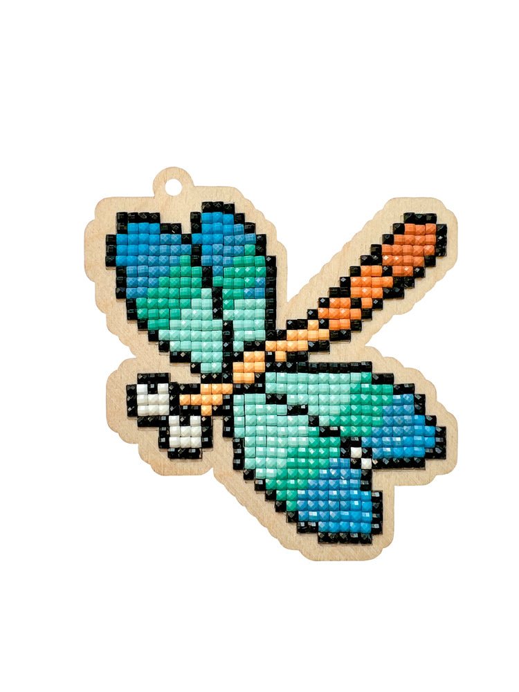 5D Diamond Painting 12.5x12.5 cm | Pendant Dragonfly | Wooden Base (U0196e) – Diamond painting | Varvikas.Shop