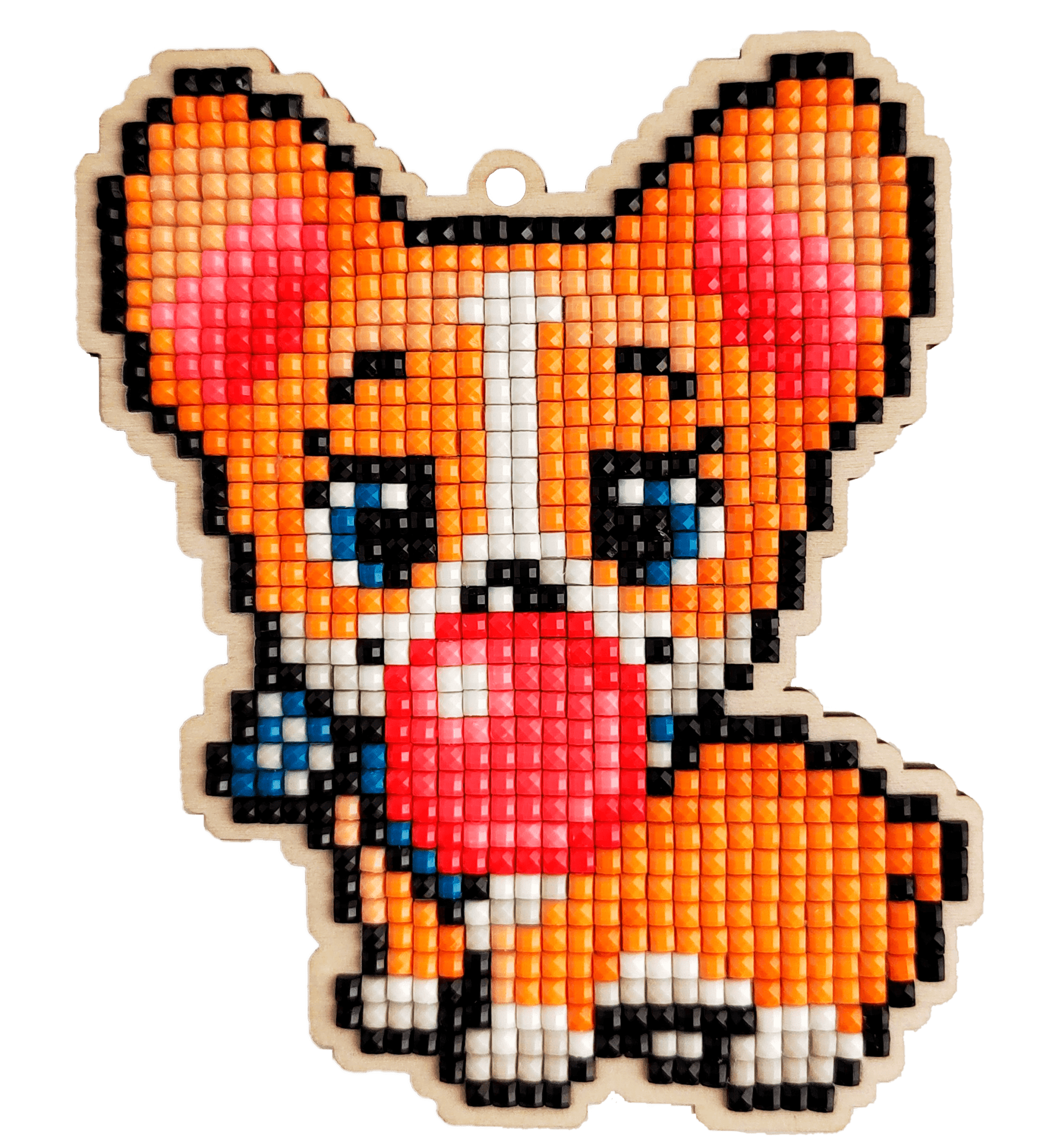 5D Diamond Painting 12.5x12.5 cm | Pendant Joyful corgi | Wooden Base (U11e) – Diamond painting | Varvikas.Shop