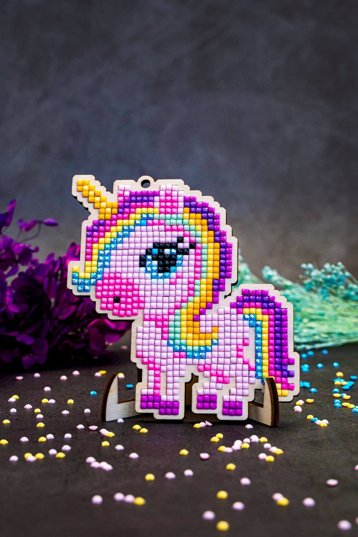 5D Diamond Painting 12.5x12.5 cm | Pendant Magic rainbow | Wooden Base (U18e) – Diamond painting | Varvikas.Shop