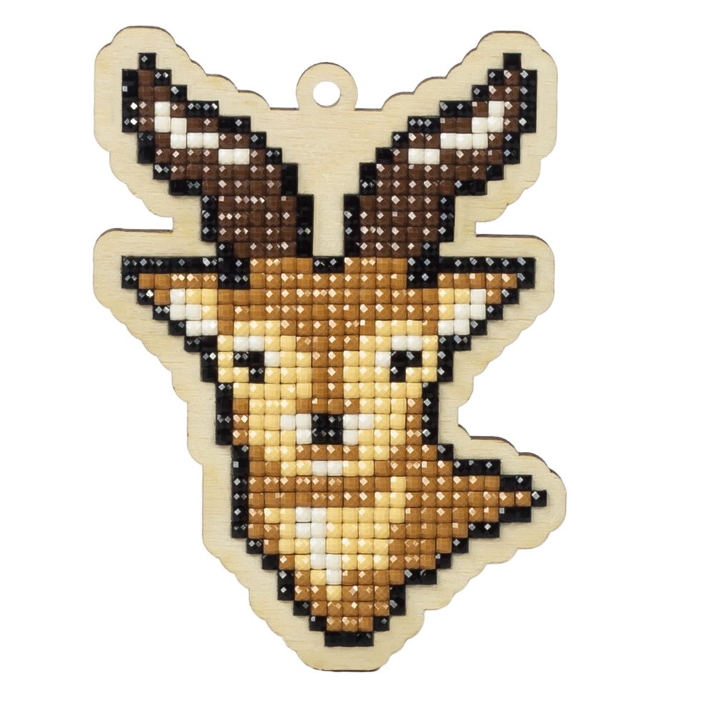 5D Diamond Painting 12.5x12.5 cm | Pendant Mountain deer | Wooden Base (U0128e) – Diamond painting | Varvikas.Shop