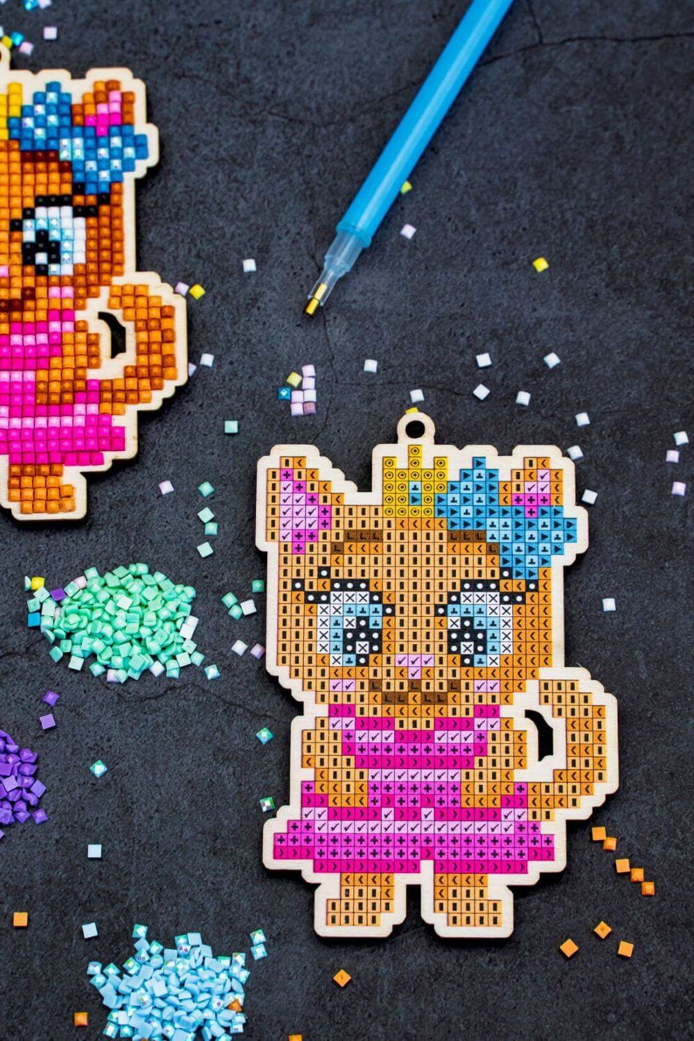 5D Diamond Painting 12.5x12.5 cm | Pendant Princess Murka | Wooden Base (U07e) – Diamond painting | Varvikas.Shop