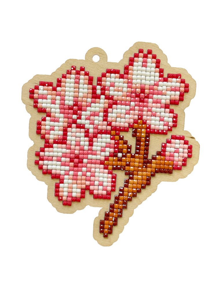 5D Diamond Painting 12.5x12.5 cm | Pendant Sakura branch | Wooden Base (U0115e) – Diamond painting | Varvikas.Shop