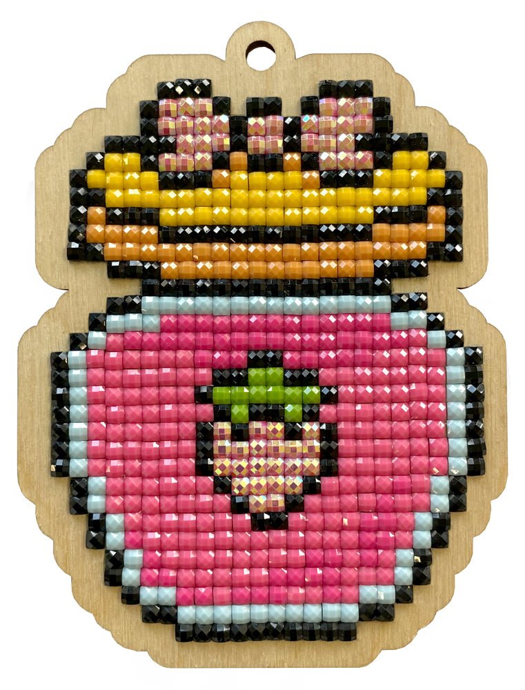 5D Diamond Painting 12.5x12.5 cm | Pendant Strawberry jam | Wooden Base (U0374e) – Diamond painting | Varvikas.Shop