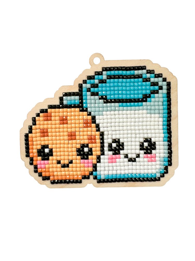 5D Diamond Painting 12.5x12.5 cm | Pendant Sweet couple | Wooden Base (U0377e) – Diamond painting | Varvikas.Shop