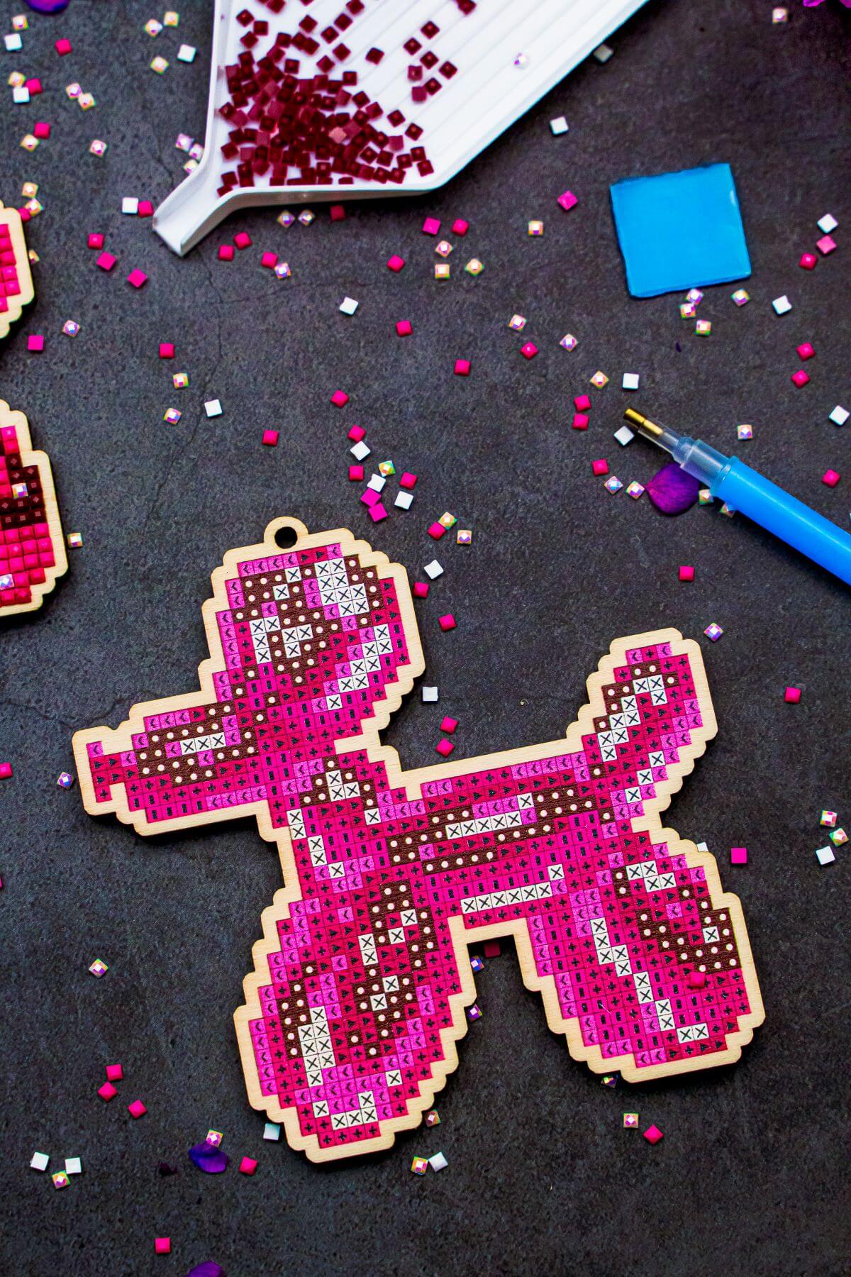 5D Diamond Painting 12.5x12.5 cm | Pendant The dog Sharik | Wooden Base (U01e) – Diamond painting | Varvikas.Shop